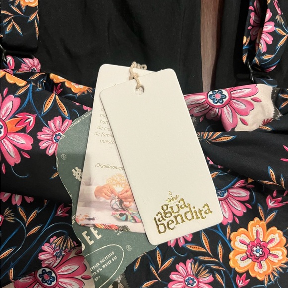 NWT Agua Bendita Ellis Aguja Floral Belted Floral One-Piece Cheeky Swimsuit - Picture 8 of 10